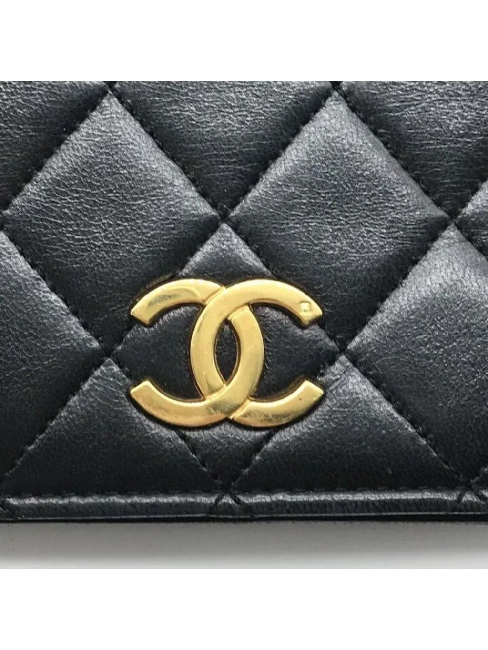 Chanel Mini Quilted CC Logo Chain Shoulder Bag Push Lock Lambskin